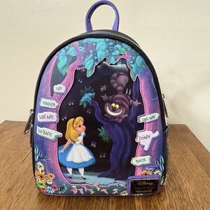 Loungefly Disney Alice In Wonderland Alice & Cheshire Cat Mini Backpack